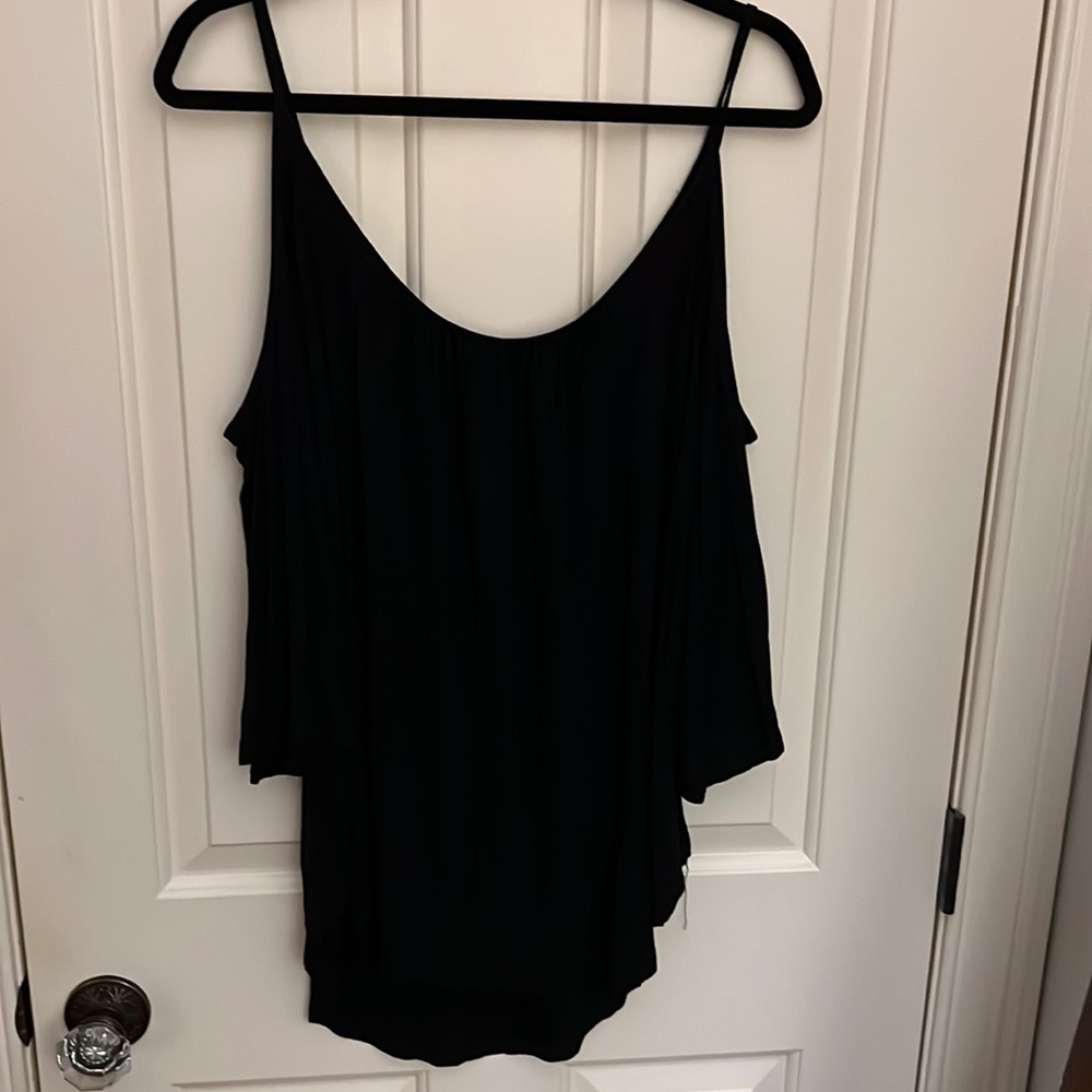 Cold shoulder black top
